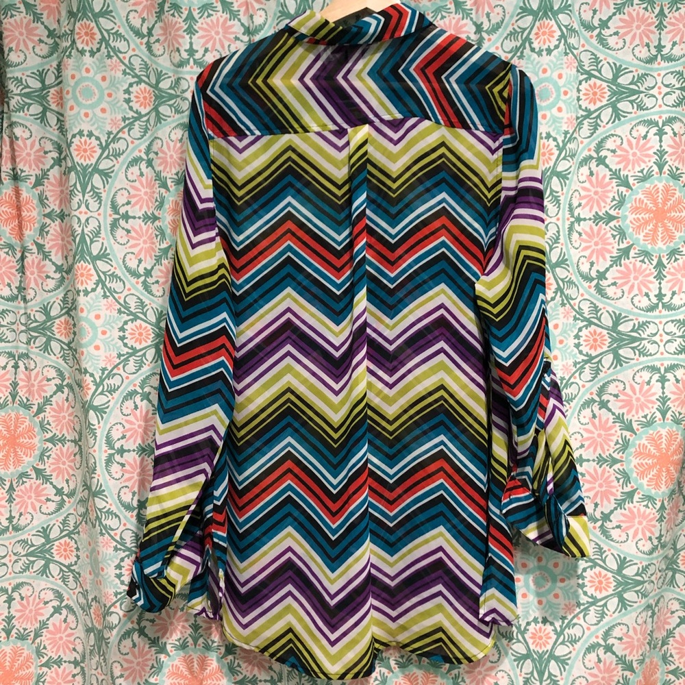 Lane Bryant Multi Stripe Button Down - image 7